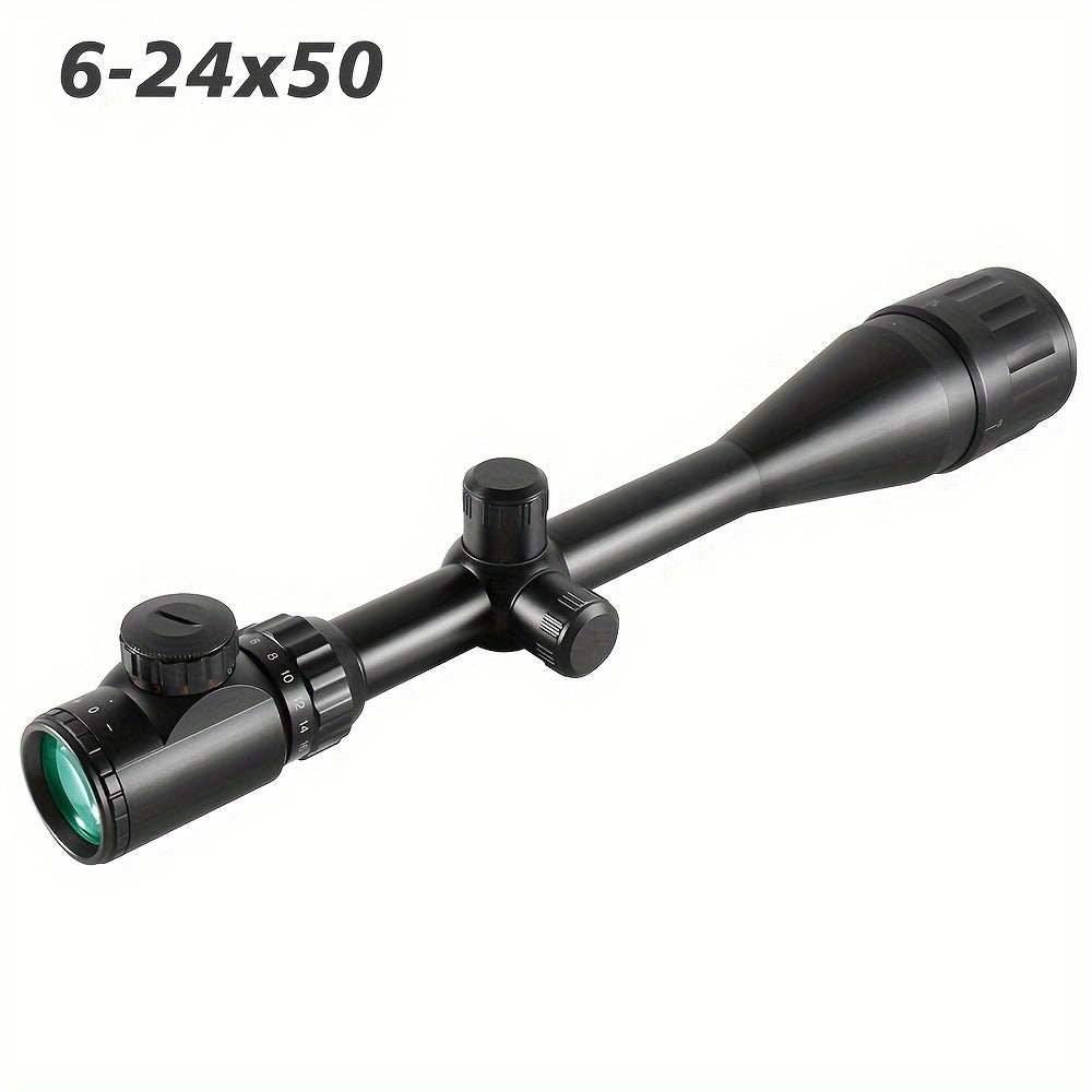 6-24X50 AO Rifle Scope with Illuminated Red Green Reticle, Long Range Hunting Scope for 20mm Picatinny Rail Mount, Tactical Optical Sight for Shooting & Outdoor Use