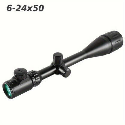 6-24X50 AO Rifle Scope with Illuminated Red Green Reticle, Long Range Hunting Scope for 20mm Picatinny Rail Mount, Tactical Optical Sight for Shooting & Outdoor Use