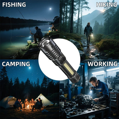 3000 Lumen Tactical Flashlight 2-Pack – USB-C COB Zoomable