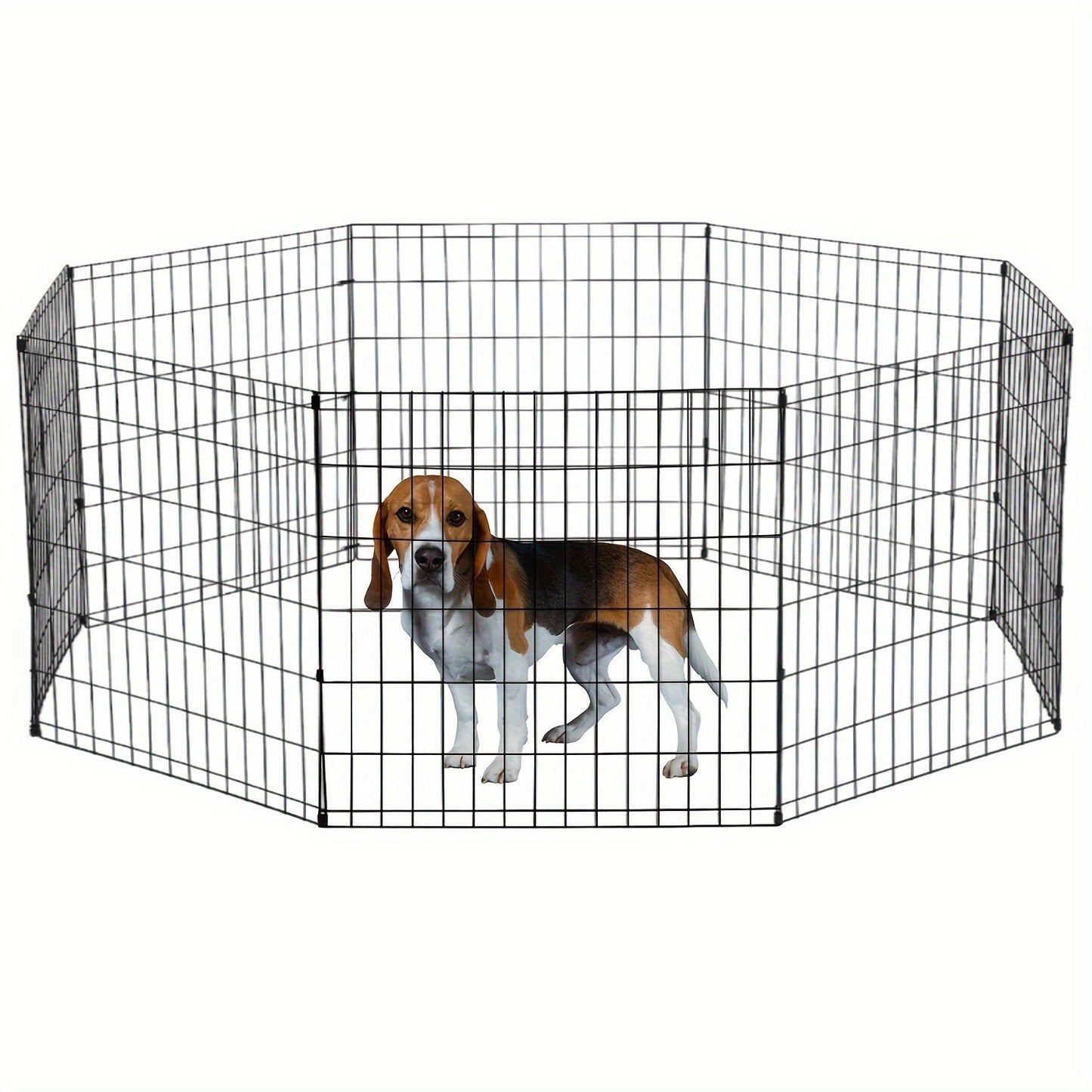 Foldable Metal Wire Dog Playpen & Pet Gate – 24/30/36/42" Indoor Outdoor Fence for Large Medium Small Dogs