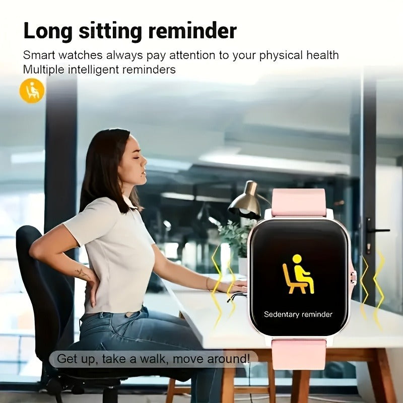 Bluetooth Calling Smartwatch with 1.83" Full Touch Screen, Multiple Sport Modes, Music Control & Sedentary Reminder – Fitness Tracker Watch Compatible with Android & iPhone for Men and Women, Dual Strap