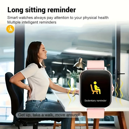Bluetooth Calling Smartwatch with 1.83" Full Touch Screen, Multiple Sport Modes, Music Control & Sedentary Reminder – Fitness Tracker Watch Compatible with Android & iPhone for Men and Women, Dual Strap