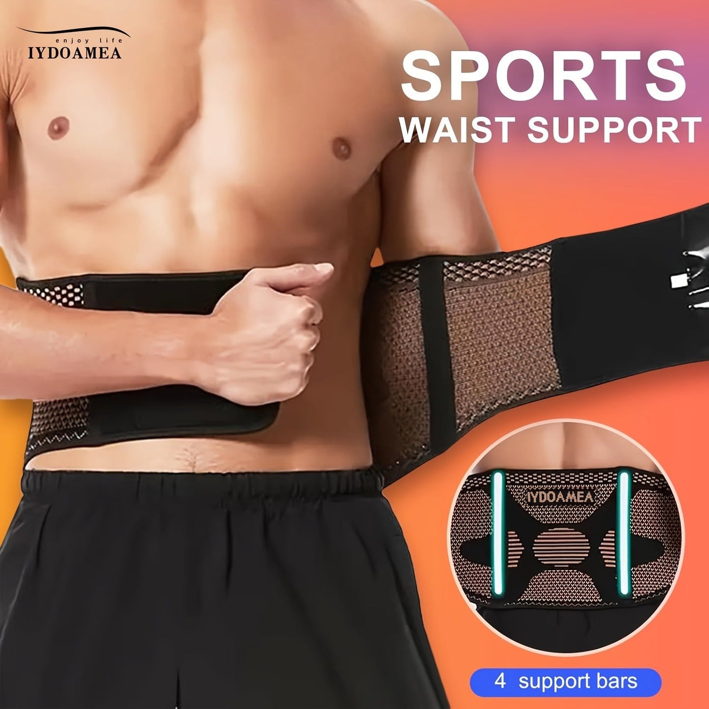Lumbar Support Belt with Copper Compression – Breathable Lower Back Brace for Men & Women, Adjustable Hook-Loop Waist Support for Heavy Lifting Work Workout Gym, S to 4XL