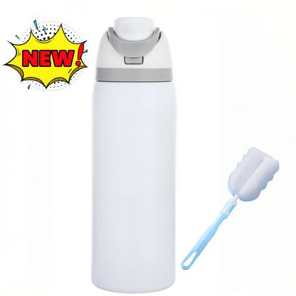 32oz Insulated Water Bottle with Straw - 304 Stainless Steel Vacuum Flask Keeps Cold 24H Hot 12H, Large Capacity Leak-Proof Sports Bottle for Gym, Camping, Office & Outdoor Adventures