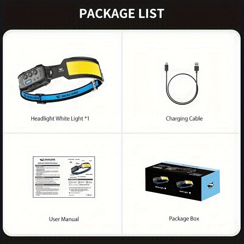 Motion Sensor Headlamp Rechargeable – 720 Lumen 7-LED Head Torch, 270° Wide-Angle Beam, Red Tail Light, 6 Modes, Waterproof Head Light for Camping, Running, Emergencies & Outdoor Work