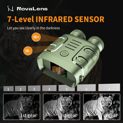 Digital Night Vision Binoculars 2.5K HD – 10X Zoom, 800M Range, 2.4" Screen with Photo & Video Recording | USB Rechargeable Night Vision Goggles for Hunting, Fishing, Camping & Boating