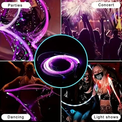 Rechargeable LED Fiber Optic Whip | 7-Color Glow Rave Dance Toy