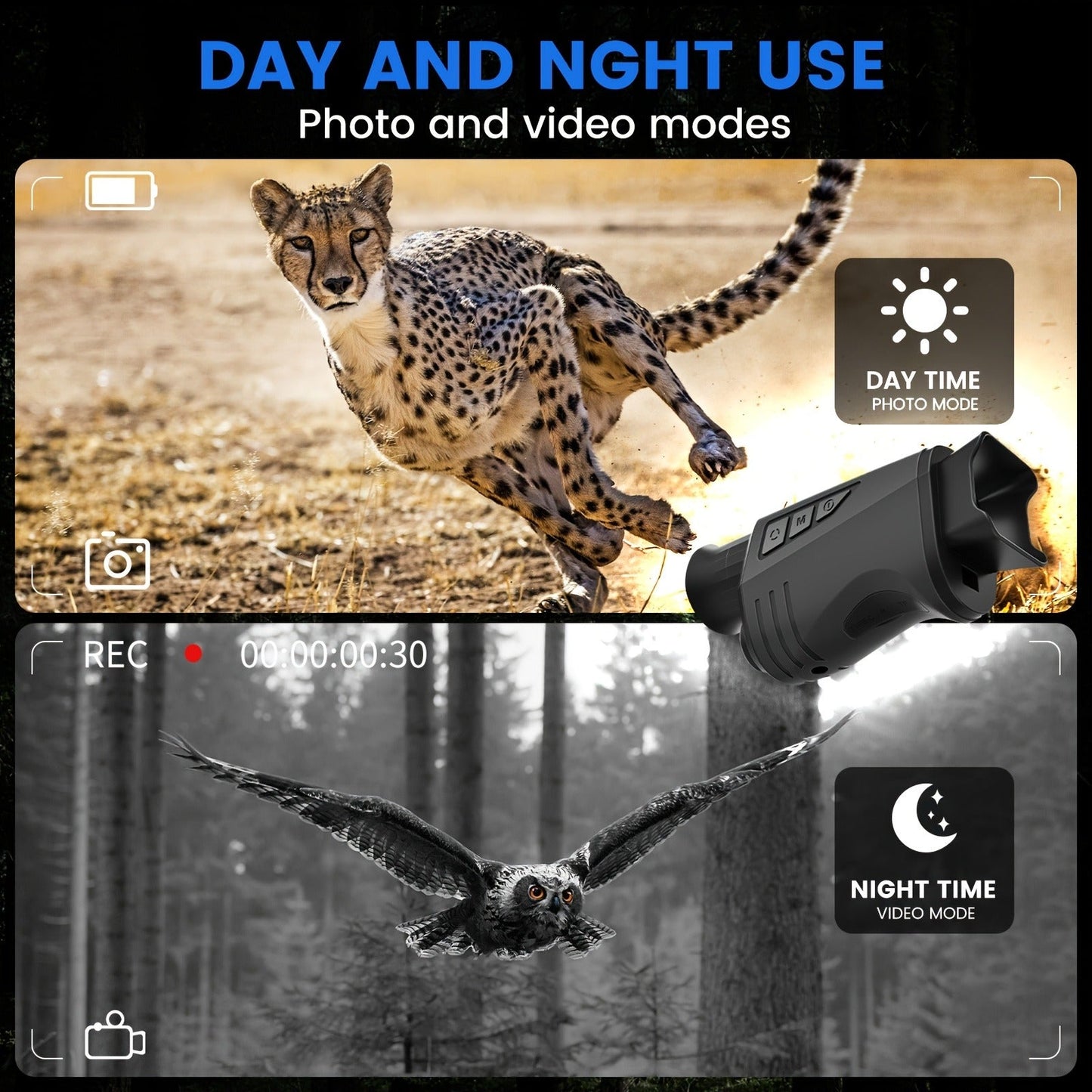 Night Vision Monocular 10x40 IR – 16x Digital Zoom, 32GB Card