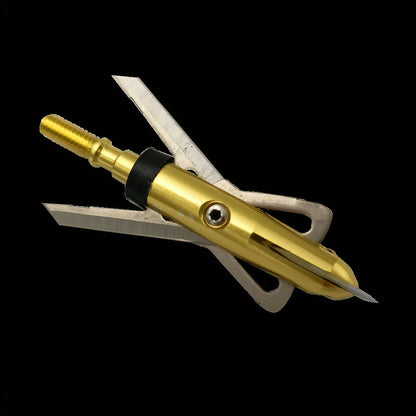 Hunting Broadhead 6PCS 100 Grain – 2-Blade Stainless Steel Archery Arrow Tips with Ferrule Alignment Technology, 2.34" Cutting Diameter, Compatible with Crossbow & Compound Bow for Deer Hunting