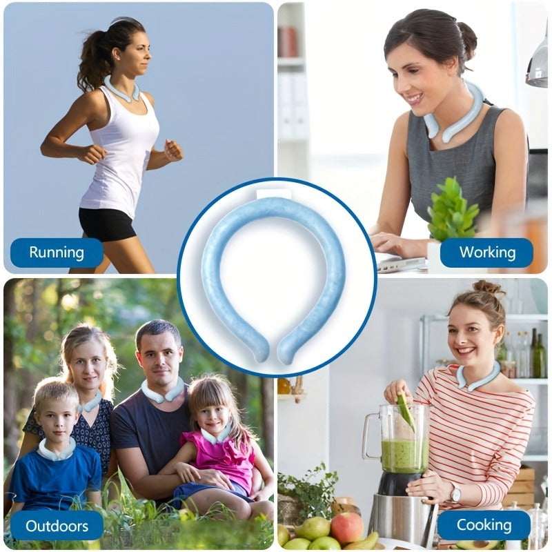 Cooling Neck Ring 3-Pack – Wearable Ice Gel Tube Wrap for Hot Weather, Outdoor Sports, Heat Relief & Hot Flashes, Freezes at 28°C, Hands-Free Summer Cooling for Men & Women