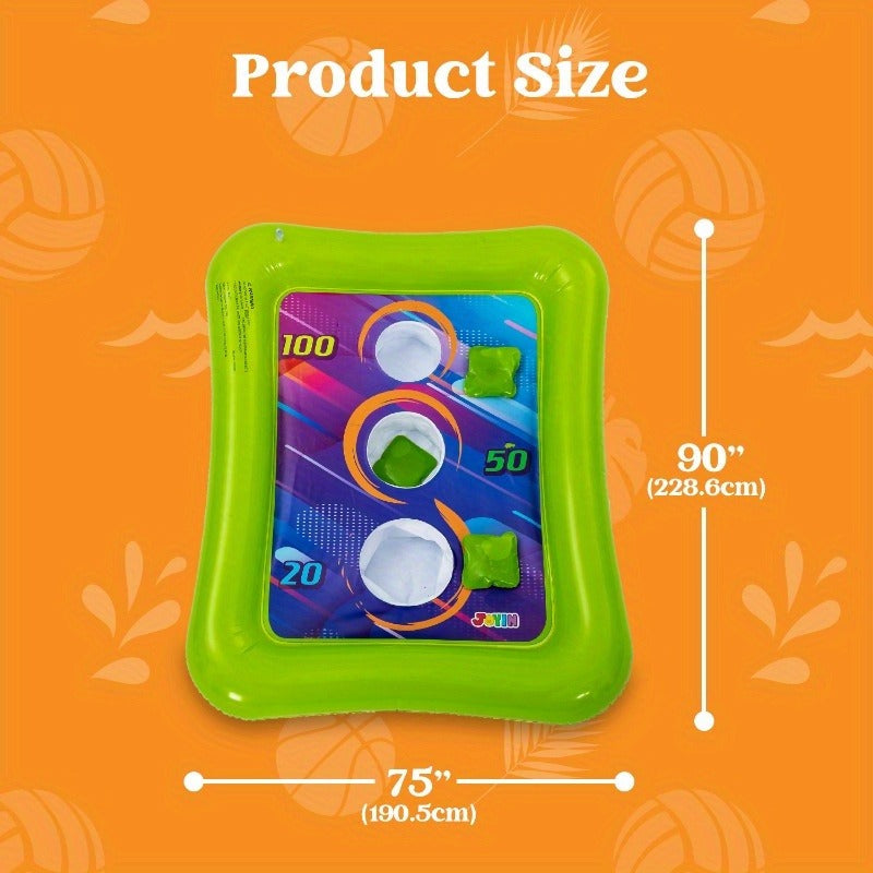 Inflatable Pool Toss Game Set – 2-in-1 Ring Toss & Cornhole Floating Swimming Pool Party Games for Kids & Adults