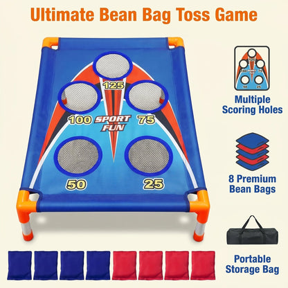 Bean Bag Toss Game Set – 5-Hole Scoring Board, 8 Bean Bags & Carry Bag – Outdoor Backyard Lawn & Beach Game for Adults & Kids, Family Party, Birthday & Holiday Gift
