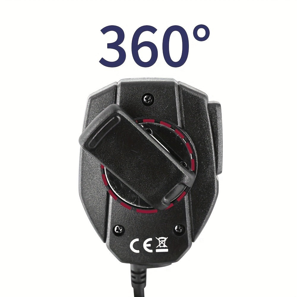 Walkie Talkie Speaker Mic 3.5mm Jack for Baofeng BF-888S UV-5R & Kenwood TK Series – Coiled Cable, 360° Rotating Clip