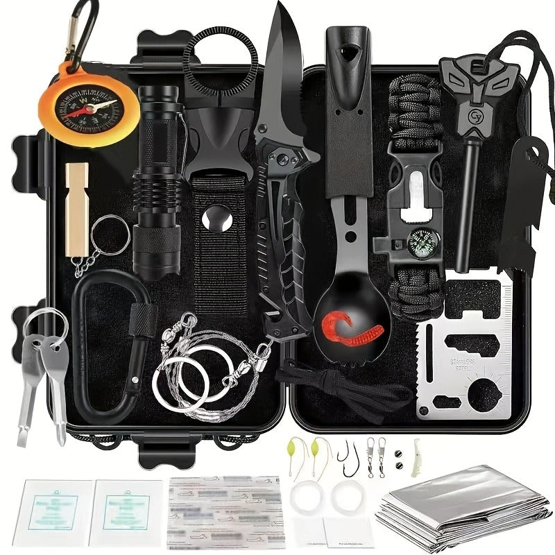 Tactical Knife Set 28-in-1 Survival Equipment – Men's Outdoor Tool Kit for Camping, Hunting, Fishing & Hiking | Perfect Father's Day Gift for Dad & Husband