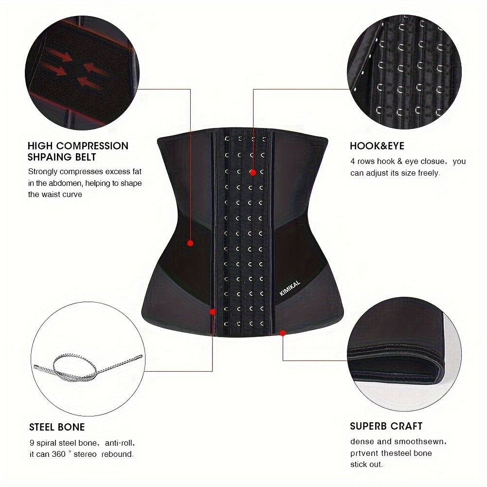 Women's Waist Trainer Latex Corset – Sports Girdle Shapewear for Tummy Control & Body Shaping, Workout Waist Cincher for Women, XS to 6XL Plus Size Available, Firm Compression Slimming Belt