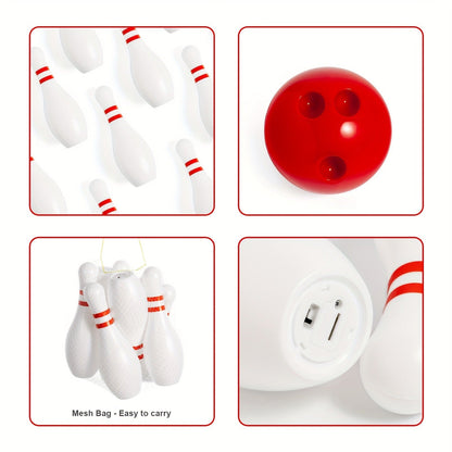 Glow in the Dark Bowling Set for Kids – 10 Pins & 2 Balls Indoor Outdoor Game Boys Girls Birthday Gift