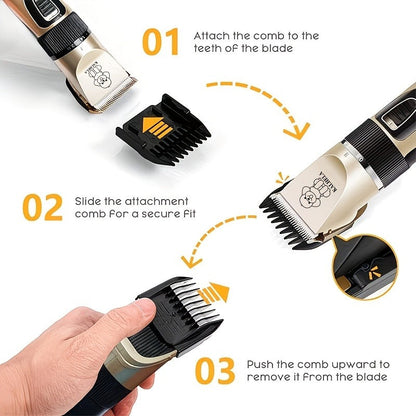 Pet Hair Trimmer USB Rechargeable Wireless Clipper for Dogs & Cats – Low Noise Electric Grooming Scissors, Lithium Battery, Home & Salon Use, Safe Low Voltage