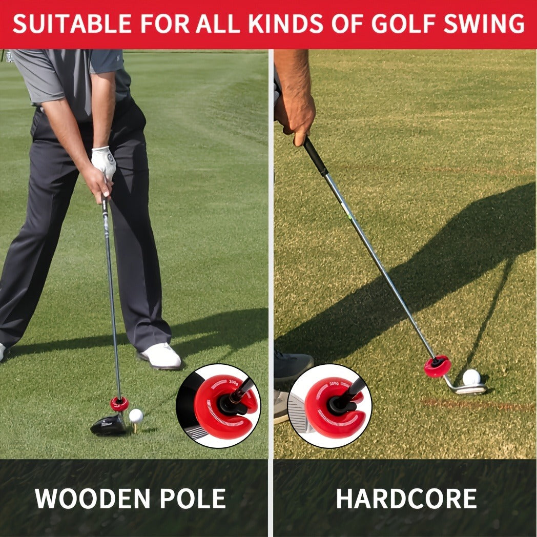 Golf Swing Weight Ring 8oz Weighted Club Trainer for Muscle Memory Distance Training Swing Speed Warm-Up Fits Most Golf Clubs Red Black