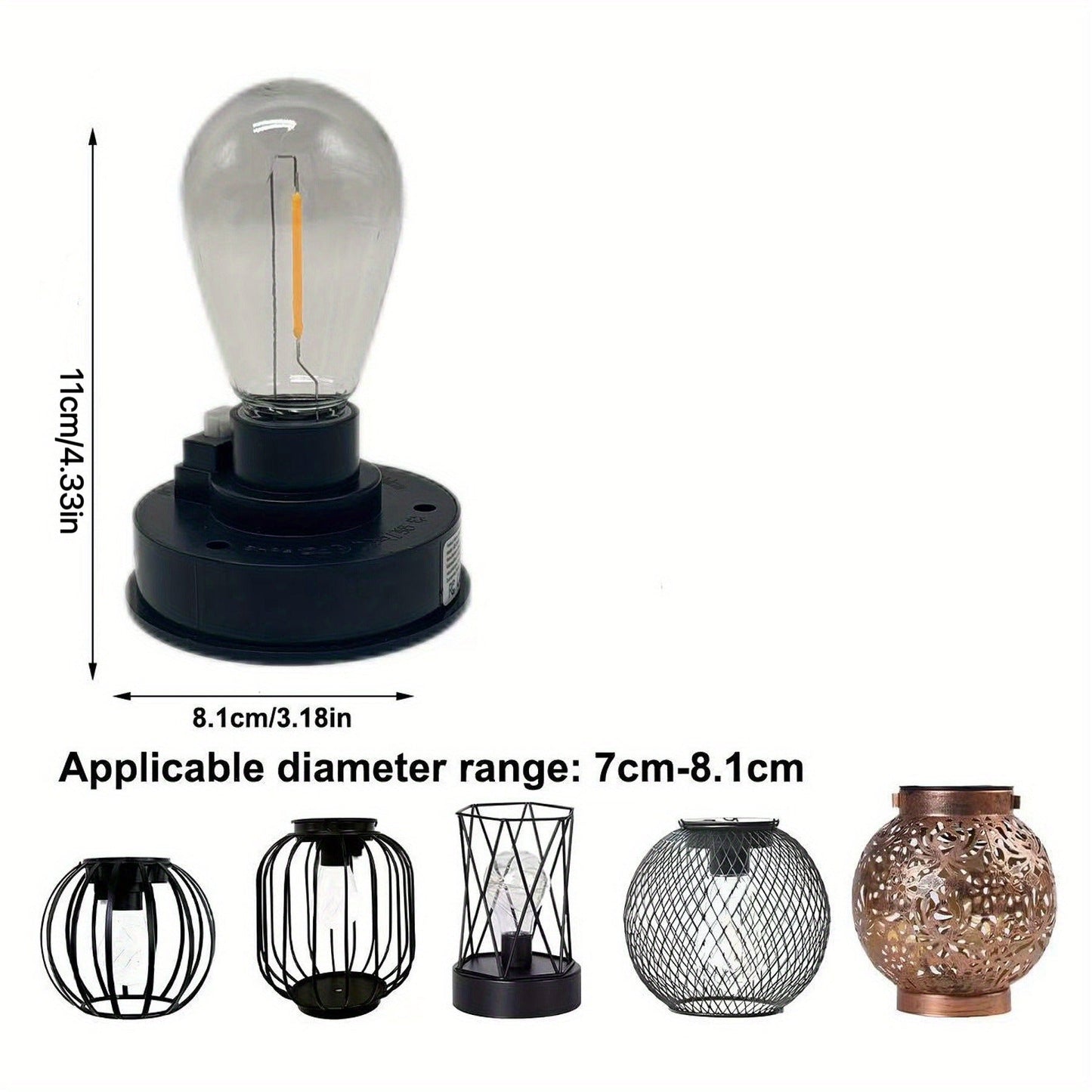 Solar Lantern Replacement Bulb IP65 Waterproof – Outdoor Solar Light Accessory, Top Bulb Replacement Kit | 2, 6 or 12 Pack