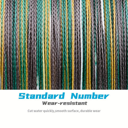 Braided Fishing Line 4 Strand 500M/547Yds - Abrasion Resistant Zero Stretch Superline 6LB-80LB, Multi-Color, Gray/Green/Camo