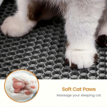 Cat Litter Mat Honeycomb Double Layer - Waterproof Urine-Proof Washable Litter Trapping Mat, Reduces Scatter & Easy to Clean, 2 Sizes & 3 Colors for Indoor Cats