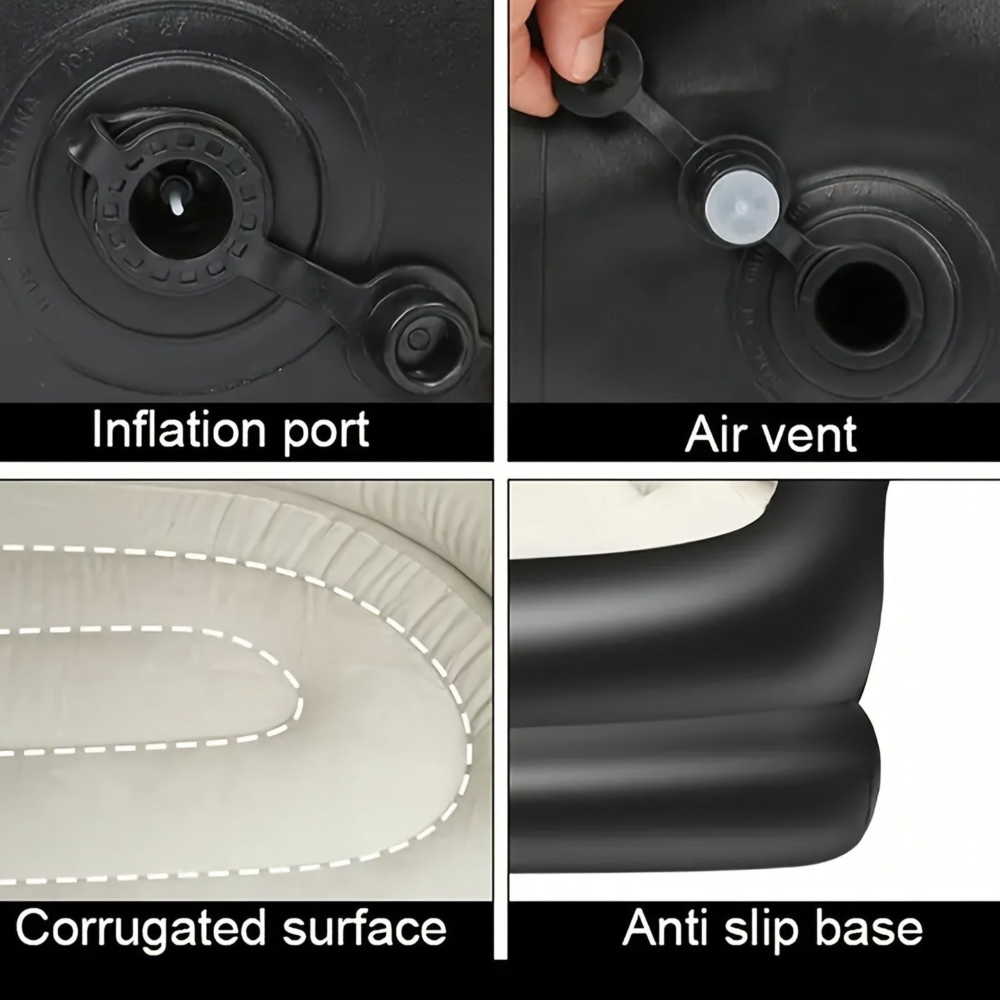 Inflatable Sofa Portable Air Cushion Bed – Lightweight Foldable Lazy Couch for Outdoor Camping, Hiking, Beach, Backyard & Indoor Home Use, Quick Inflate Lounger Chair, Single Person Air Sofa