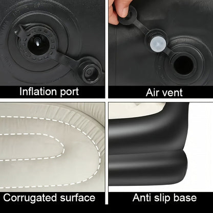Inflatable Sofa Portable Air Cushion Bed – Lightweight Foldable Lazy Couch for Outdoor Camping, Hiking, Beach, Backyard & Indoor Home Use, Quick Inflate Lounger Chair, Single Person Air Sofa