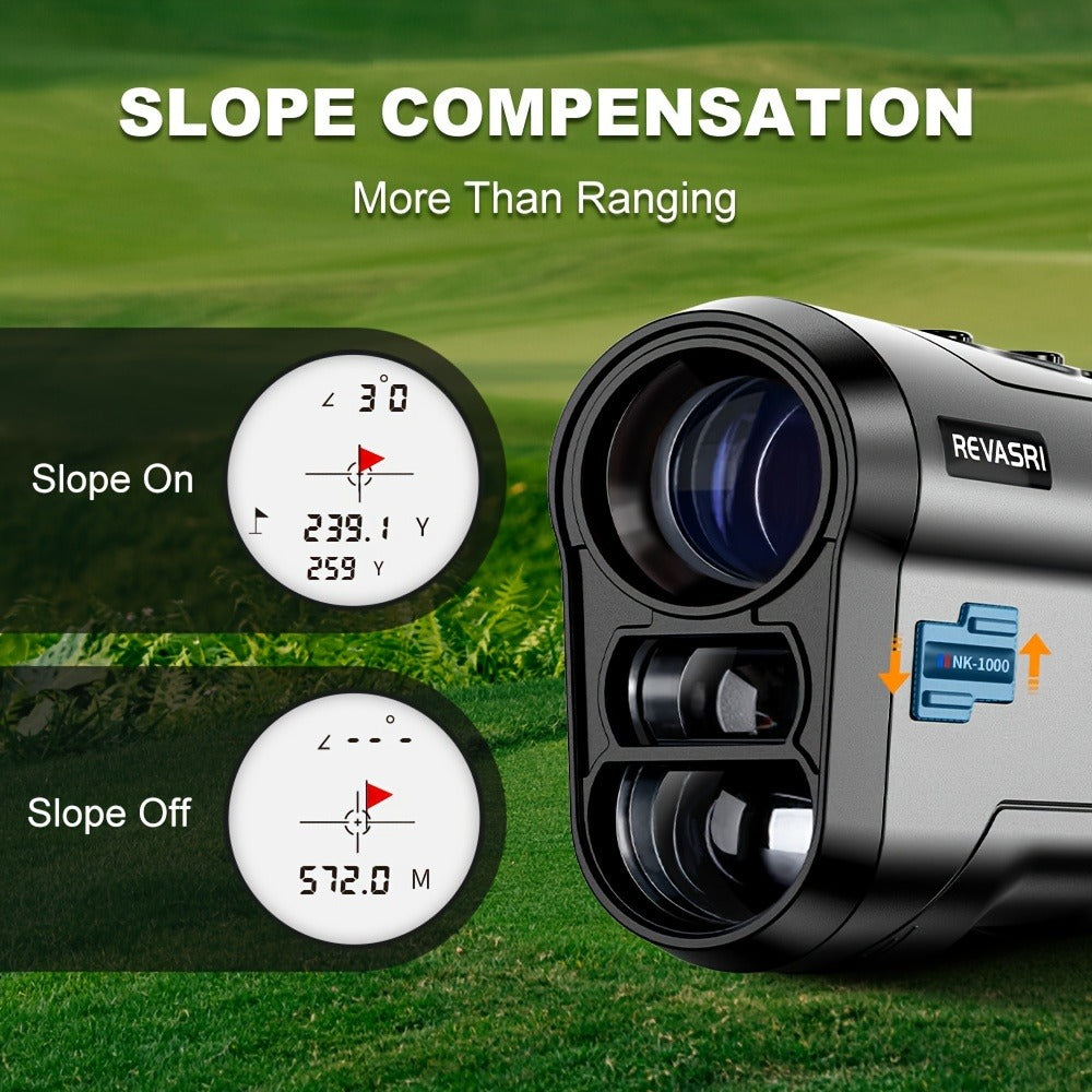 Golf Rangefinder 1000Y Slope Compensation USB-C Charging 6x Magnification Flagstick Lock Laser Distance Meter for Golf Tournament & Outdoor Sports