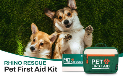 Pet First Aid Kit for Dogs & Cats – 50-Piece Emergency Supplies with Bandages, Gauze, Scissors & Disposable Booties, Portable Nylon Bag for Hiking Camping Travel, FSA HSA Eligible