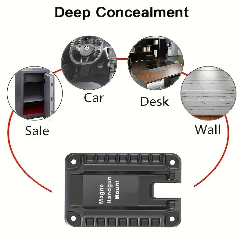 Magnetic Gun Holder Mount 2-Pack – Strong Concealed Pistol Magnet for Car, Truck, Desk, Bedside, Under Counter, Wall & Safe, Fast Draw Handgun Holster