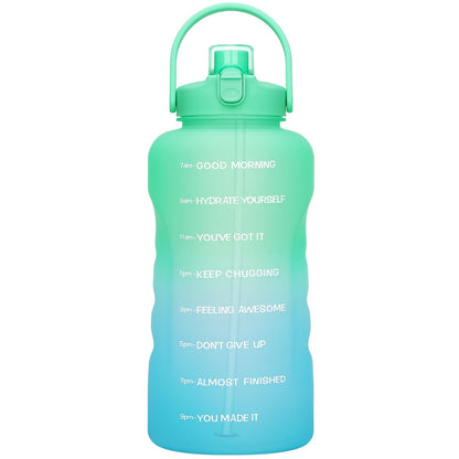 128oz 1 Gallon Water Bottle with Straw 2-in-1 Lid Tritan BPA-Free Motivational Time Marker Large Capacity Gym Sports Fitness Camping Outdoor Water Jug