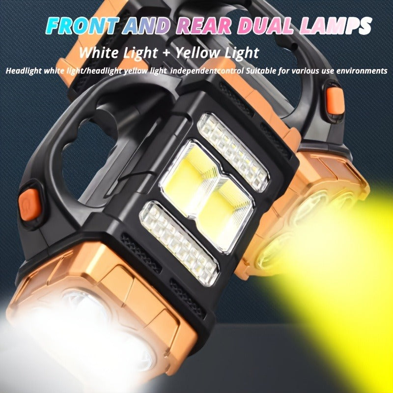 Solar Rechargeable Flashlight 2-Pack, High Lumen LED Handheld Spotlight Searchlight USB-C Charging, Outdoor Torch for Camping Hunting Emergency Work Light, Buy 1 Get 2