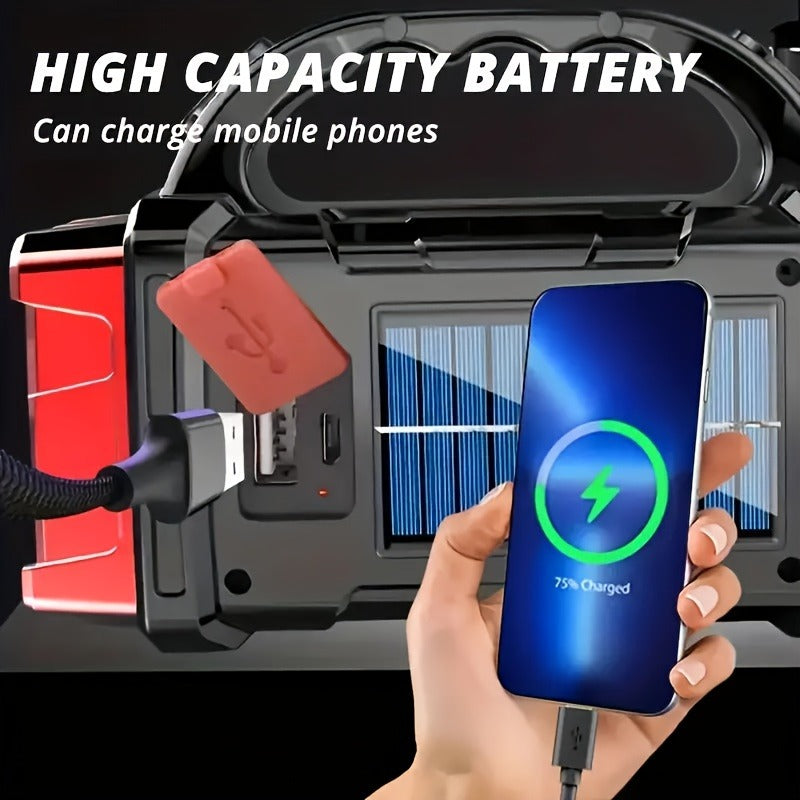 Rechargeable Solar Flashlight 2000 Lumen LED Torch with Power Bank USB-C Charging for Camping Hiking Outdoor Emergency
