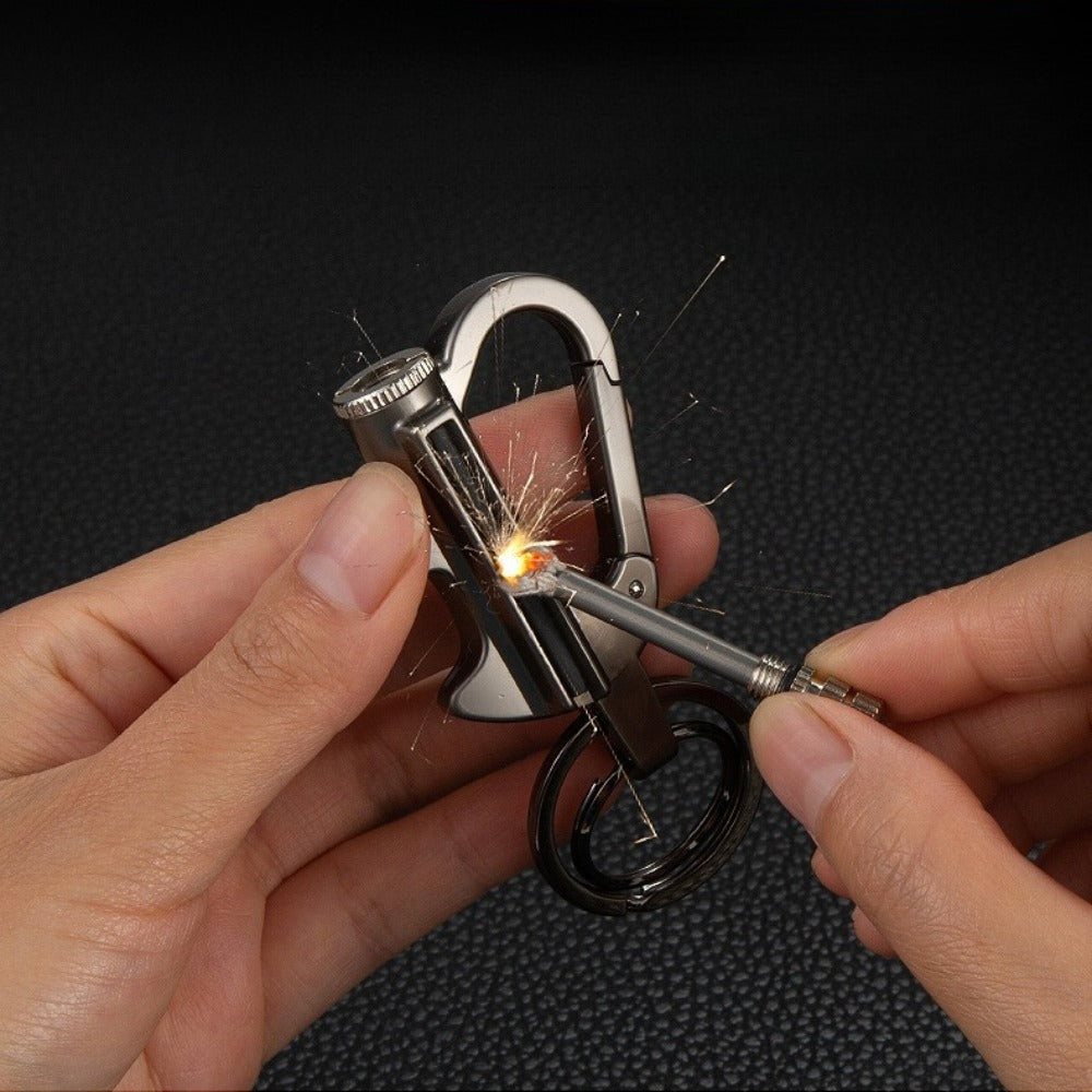 Permanent Match Flint Fire Starter 2-Pack – Waterproof Metal Keychain Lighter EDC with Bottle Opener