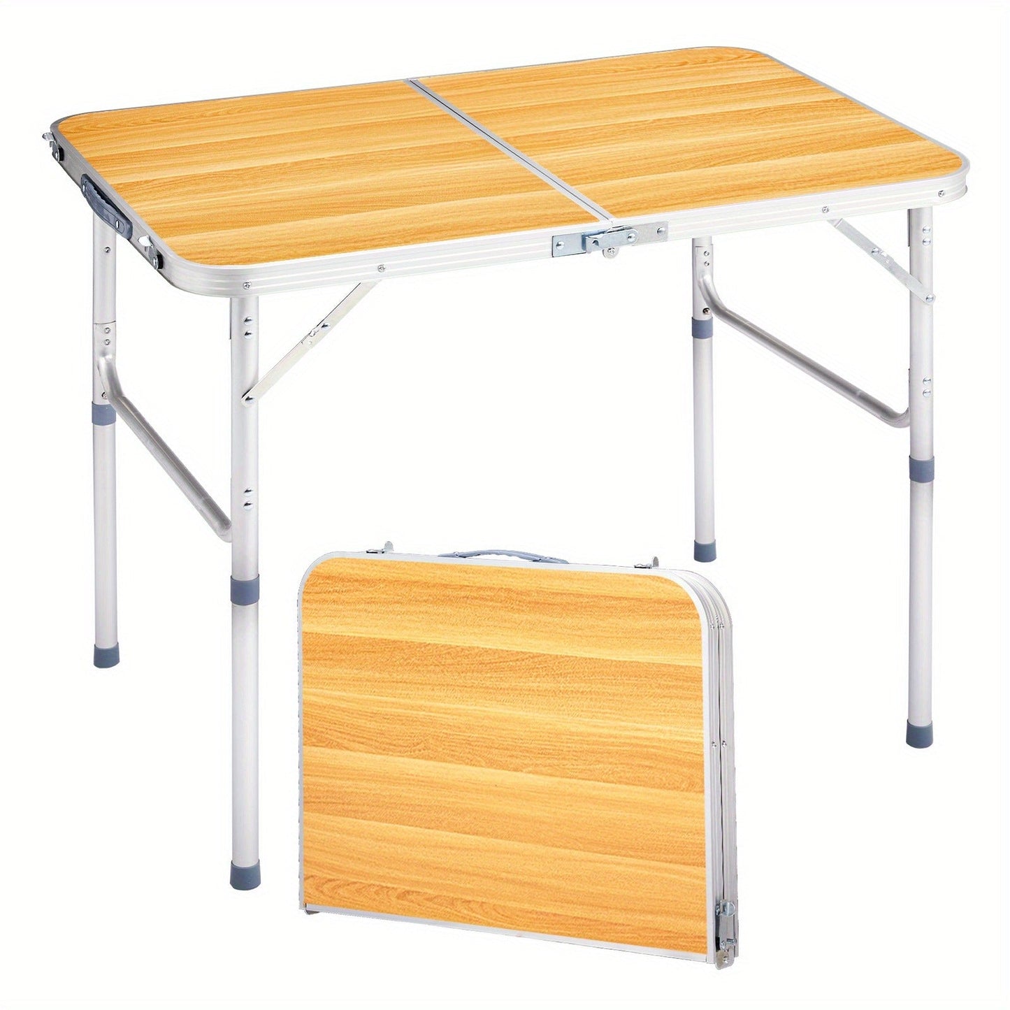 Outdoor Folding Picnic Table – Aluminum Alloy Rectangle Camping Table, Lightweight & Durable, Multi-Size 3ft/4ft for Patio, Backyard & Camping