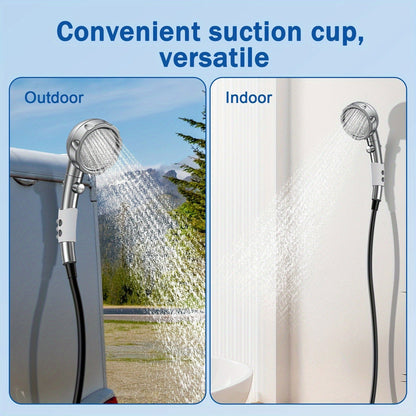 Portable Camping Shower with 9000mAh Battery – Smart Digital Display, Foldable Bucket Included, Compact Lightweight Outdoor Shower Pump for Camping, Hiking, Pet Cleaning, Car Washing & Beach Use