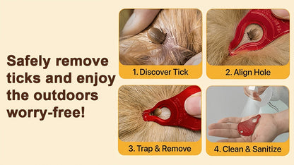 Tick Remover Tool Aluminum - Safe Quick Tick Removal for Dogs Cats Pets Animals & Humans, Essential Outdoor Camping Hiking Tick Hook, Available as Single or 2-Pack