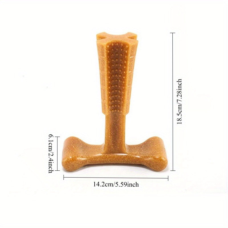Dog Dental Chew Toy T-Shape with Textured Ridges & Ergonomic Grip – Non-Splintering Durable Chew Toy for Aggressive Chewers, Teething Puppies & Adult Dogs, Promotes Oral Health & Clean Teeth