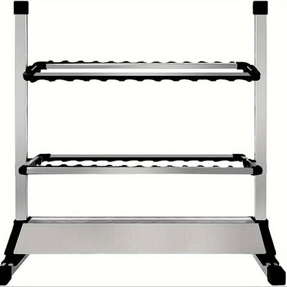 Aluminum Fishing Rod Holder Rack Holds Up to 24 Rods, Portable Lightweight Rust-Resistant Rod Stand with Cushioned Holders & Carrying Handle, Freestanding Fishing Pole Organizer for Garage Cabin Home