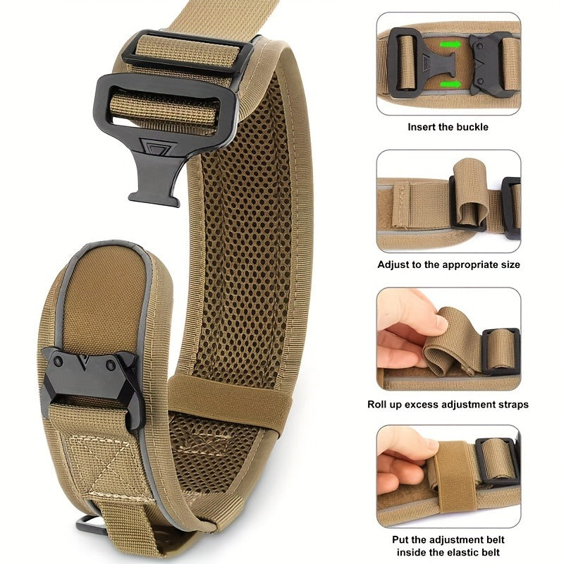 Tactical Dog Collar with Handle & Reflective Stitching – 2.6" Heavy Duty Nylon Collar for Medium & Large Dogs | M, L, XL