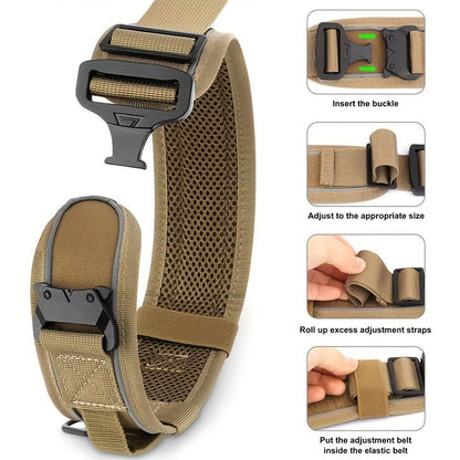 Tactical Dog Collar with Handle & Reflective Stitching – 2.6" Heavy Duty Nylon Collar for Medium & Large Dogs | M, L, XL