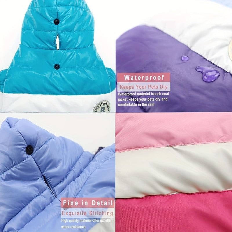 Dog Winter Coat Puffer Jacket Windproof Warm Padded Snow Vest for Small Breeds, Lightweight Outdoor Dog Clothes for Chihuahua Poodle Yorkshire Terrier, Sizes L XL XXL, Orange Blue Pink
