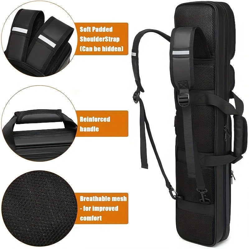 Pool Cue Case 4x4 – Billiard Cue Bag Holds 4 Butts & 4 Shafts, Hidden Backpack Strap, Large Front Accessory Pockets – Durable Pool Stick Carrying Case for Home, Club & Tournament