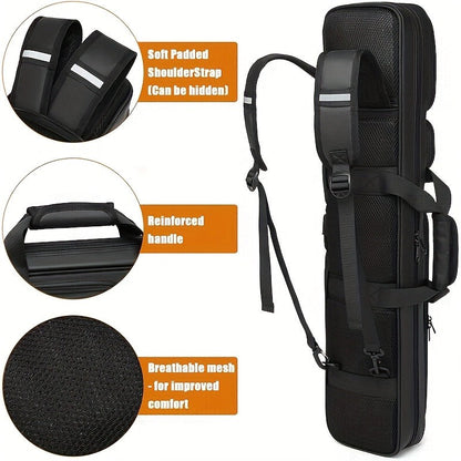 Pool Cue Case 4x4 – Billiard Cue Bag Holds 4 Butts & 4 Shafts, Hidden Backpack Strap, Large Front Accessory Pockets – Durable Pool Stick Carrying Case for Home, Club & Tournament