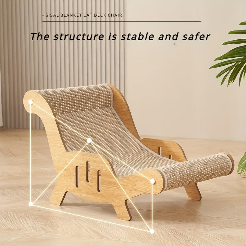 Cat Scratcher Lounge Pad Large Upgraded Sisal for Indoor Cats - Durable Stable Cat Furniture Scratch Board & Resting Mat, Combo Set Available with Leash & Collar