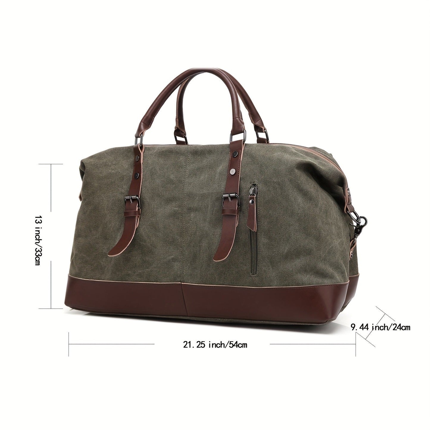 Canvas Weekender Bag Large Capacity Travel Duffel Overnight Bag Zipper Canvas Holdall Tote Satchel Handbag for Men Women Black Navy Army Green Coffee Grey