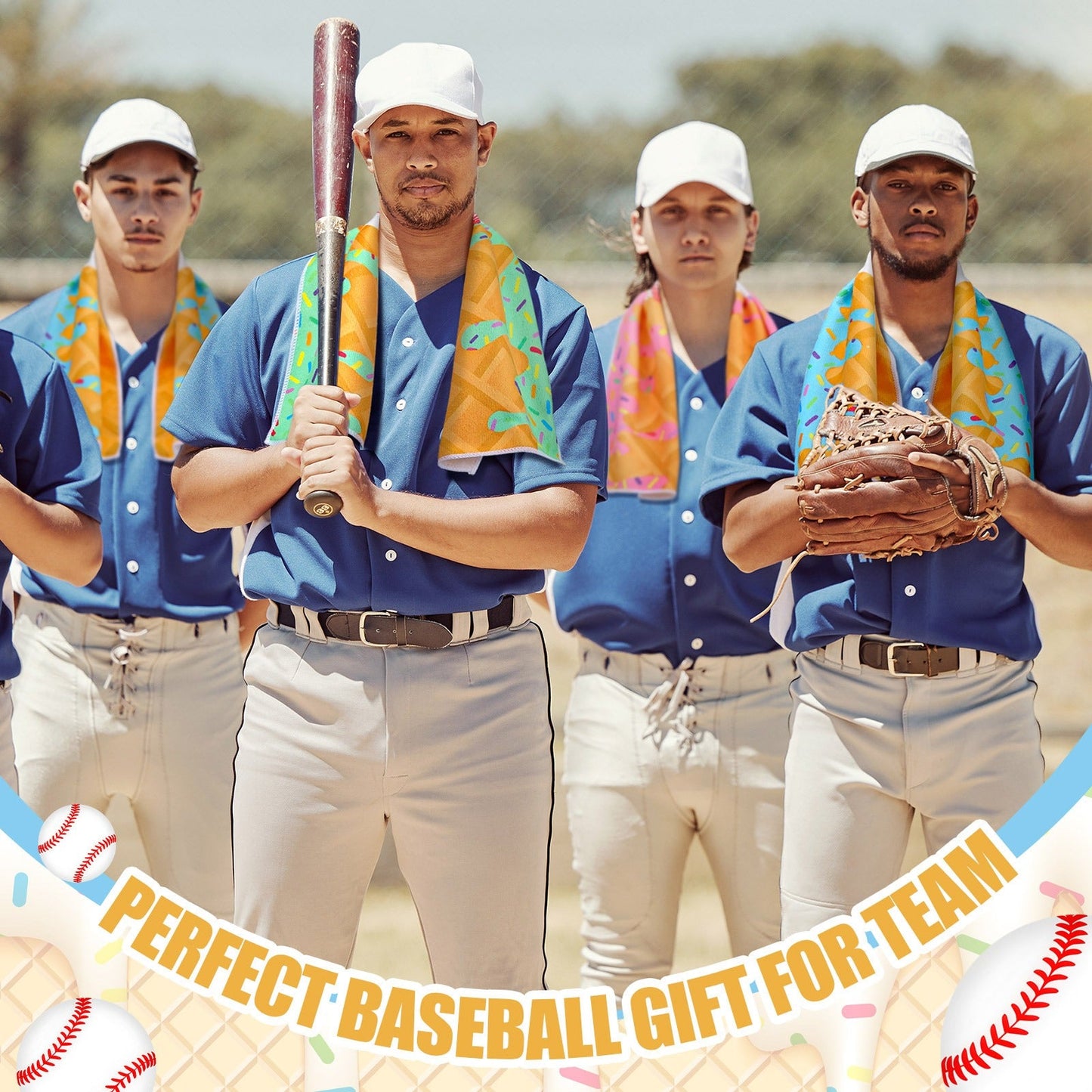 Sports Ice Towels 24-Pack – 30”×9” Mini Microfiber Cooling Towel for Baseball, Softball, Golf, Football, Yoga & Running, Breathable Sweat-Absorbing Chilling Cloth, Bulk Team & Coach Gift Set