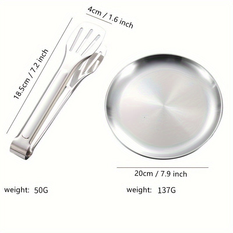 Camping Mess Kit 24pcs Stainless Steel Cutlery Set for 4 – Plates, Spoons, Forks, Serrated Knives & Cloth Napkins – Portable Dinnerware for Backpacking, Hiking & Picnic