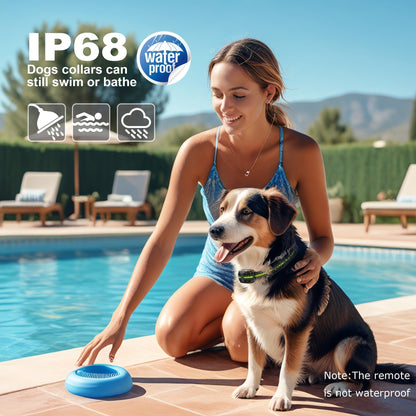 Dog Training Collar with Remote – LED Light, Beep, Vibration & Safe Shock Modes | Waterproof E-Collar for 1, 2 or 3 Dogs | Adjustable Range Remote Dog Trainer (Black & Blue)
