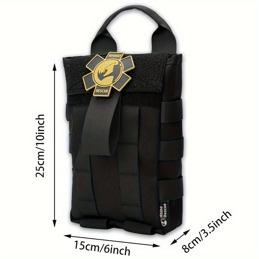 Tactical IFAK First Aid Kit with MOLLE Quick Release – Includes Tourniquet Bandage Chest Seal for Severe Bleeding Control, Nylon Trauma Bag for Hunting Camping Survival Emergency, Green & Black